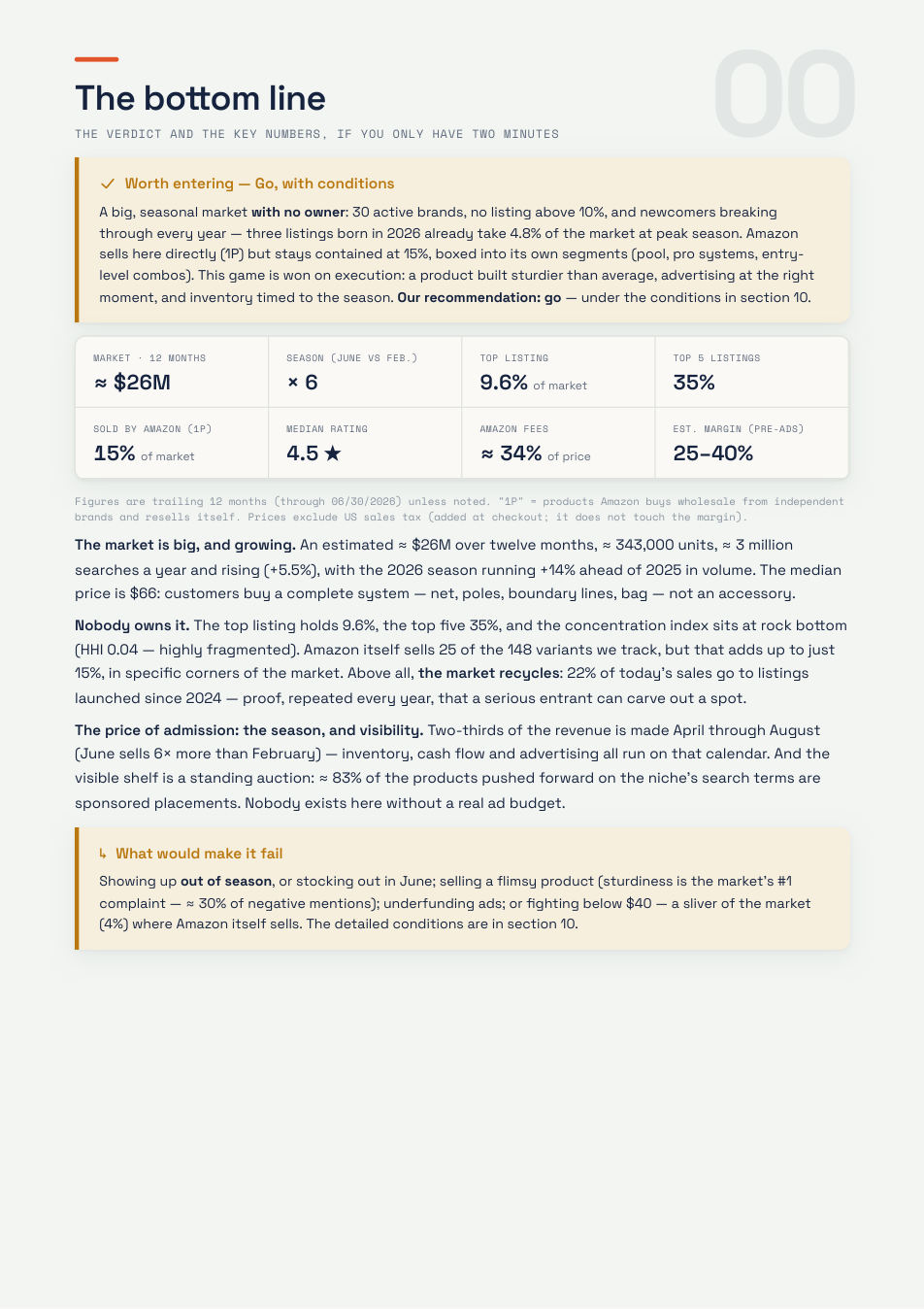 Volleyball nets study — verdict page